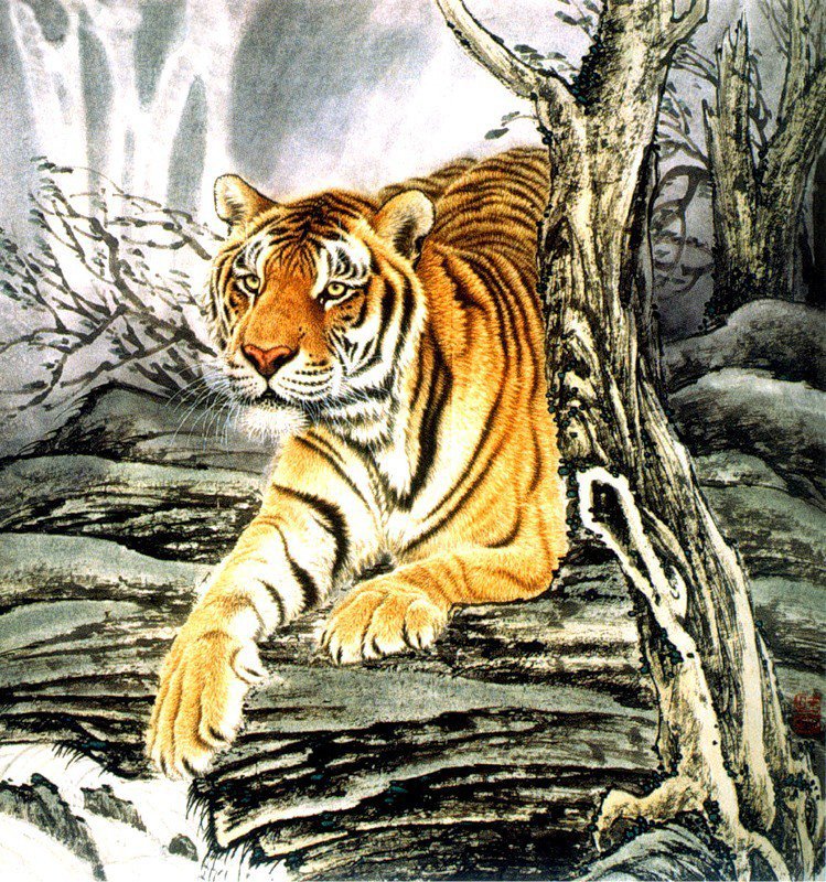 Тигр - хищник, кошка, животные - оригинал