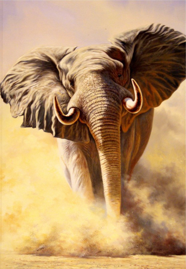 слон - африка, саванна, картина, слон - оригинал
