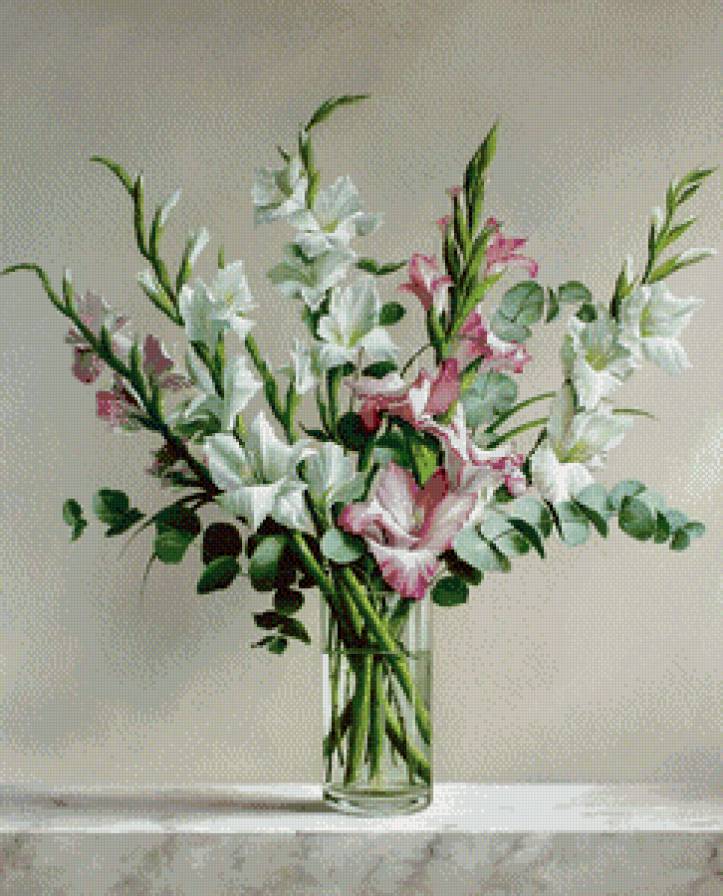 Гладиолусы - цветы, натюрморт - предпросмотр