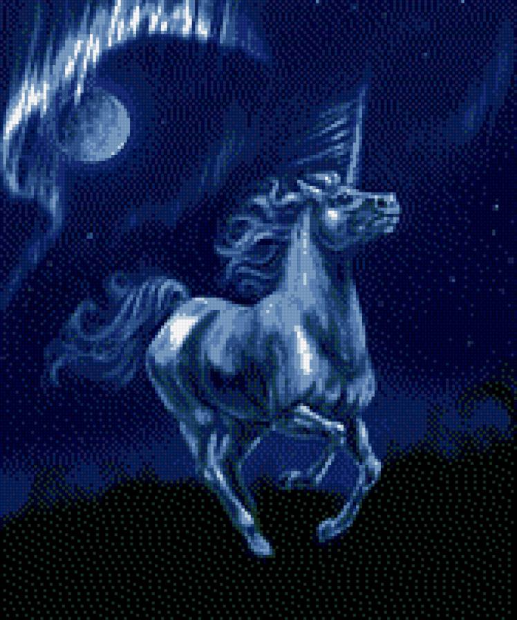 единорог - луна, единорог - предпросмотр