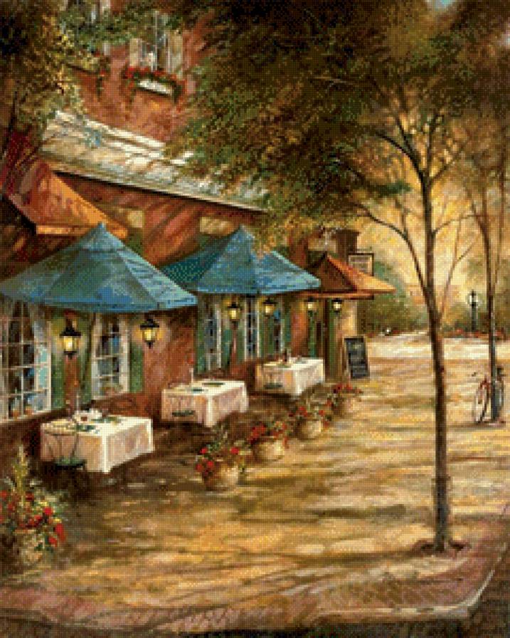 День, улица, фонарь - картина, пейзаж - предпросмотр