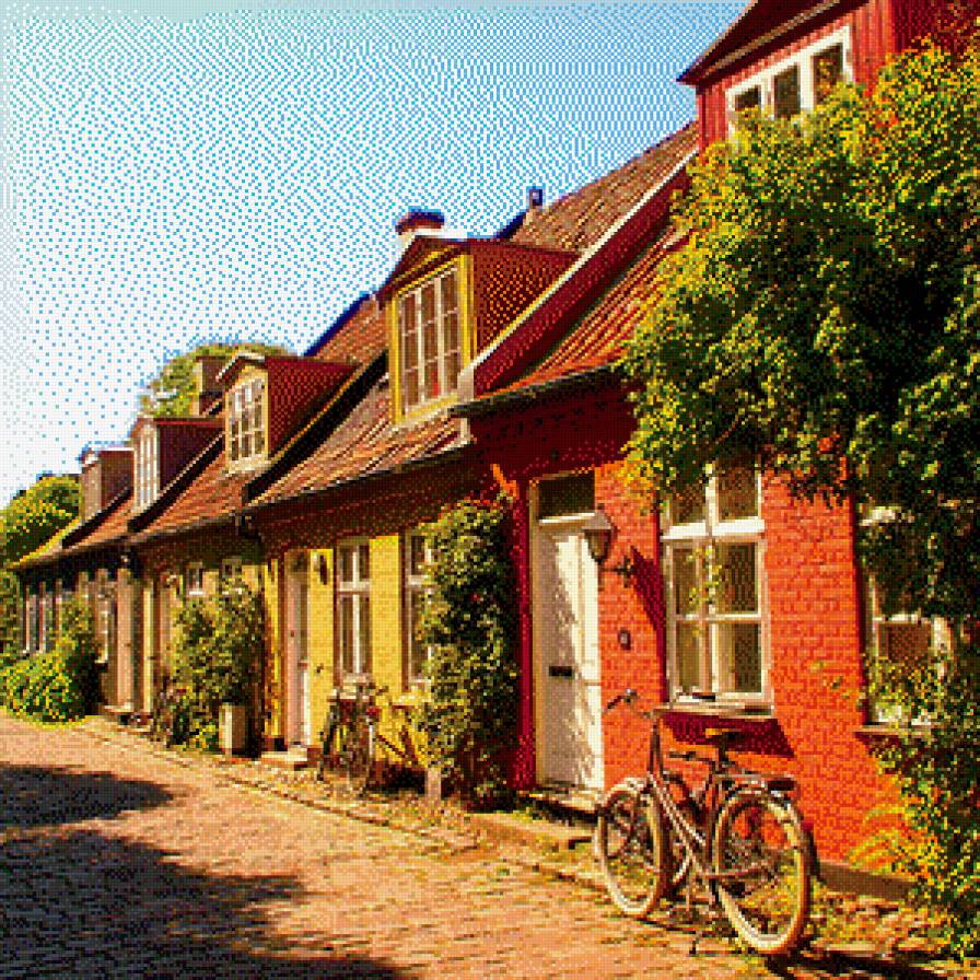 Дом - дом, красочна, деревушка, деревня, домик - предпросмотр