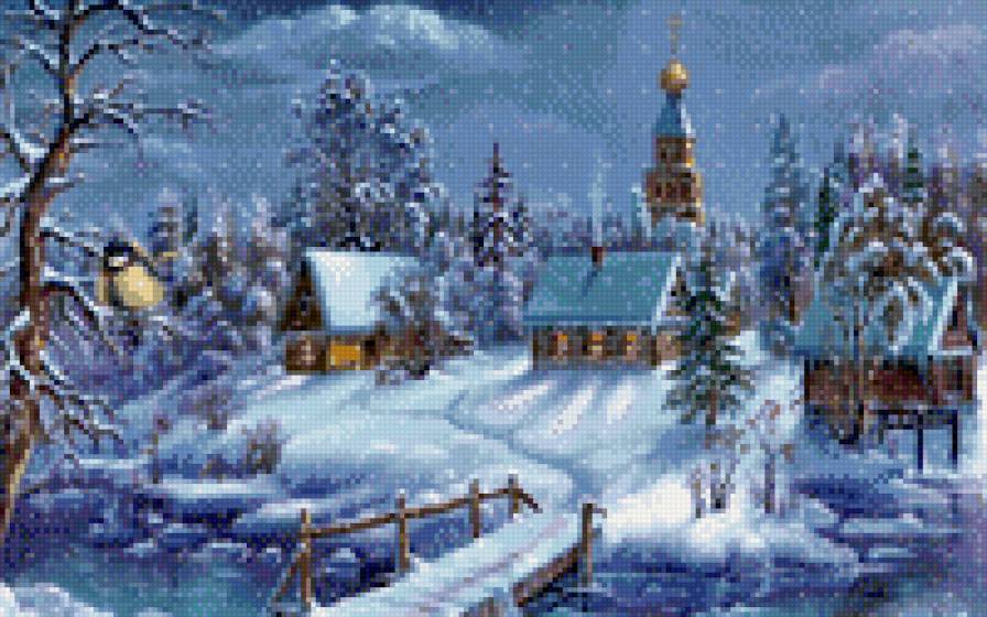 Зима в деревне - зима, пейзаж - предпросмотр
