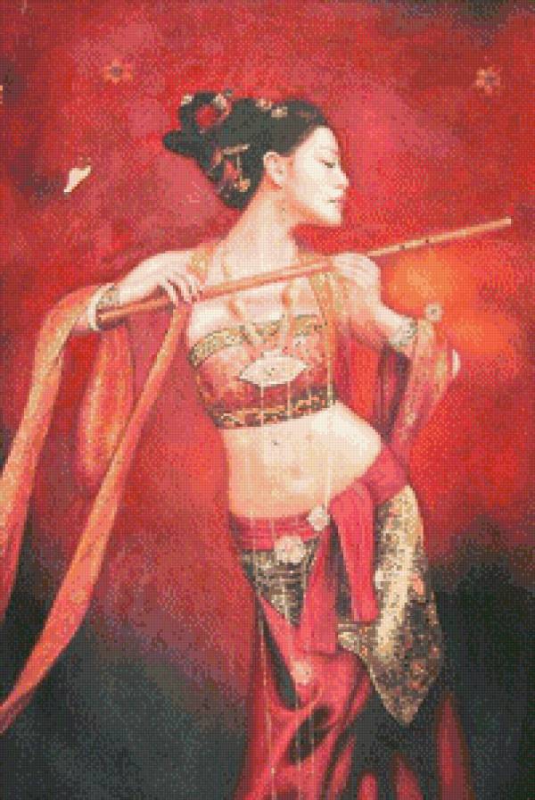 Флейта - флейта, музыка, япония, девушка - предпросмотр