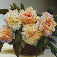 Схема вышивки «пионы»