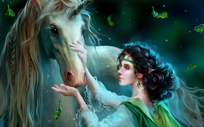Девушка - девушка, женщина, конь, фэнтази, лошадь - оригинал