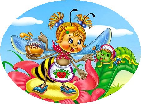 Детские картинки - мед, цветок, пчелка - оригинал