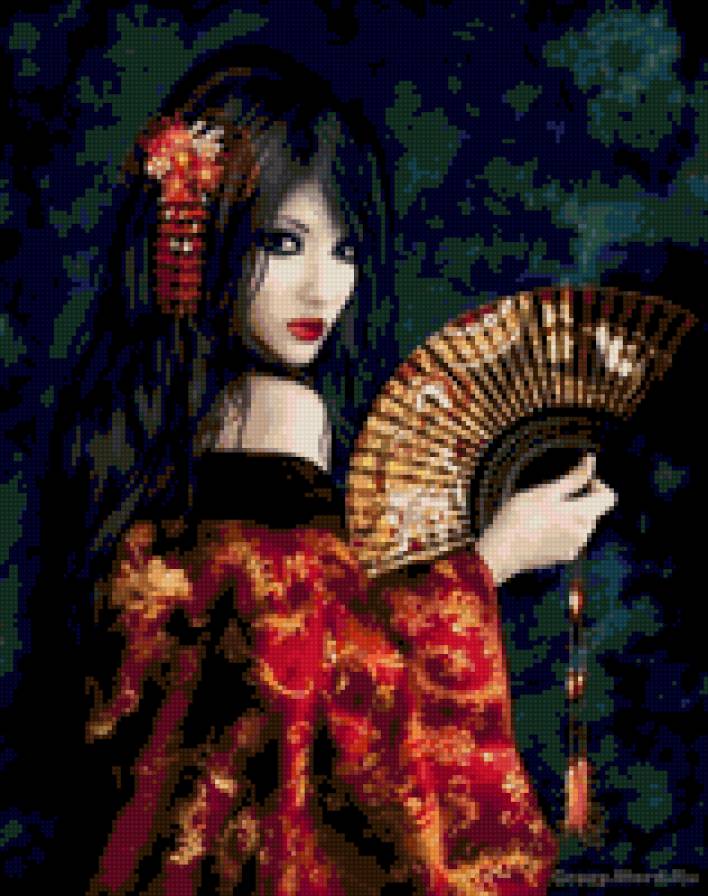 Веер - веер, девушка - предпросмотр