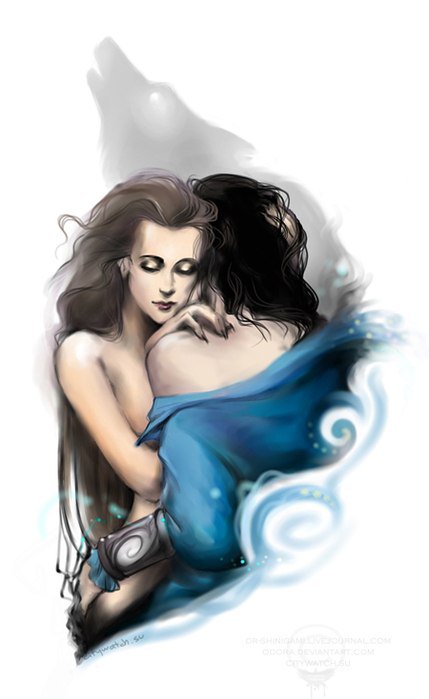 Поцелуй оборотня - оборотень, двое, пара - оригинал