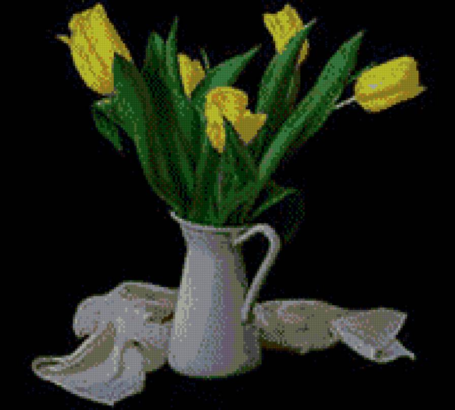 ТЮЛЬПАНЫ - ваза, цветы, натюрморт - предпросмотр