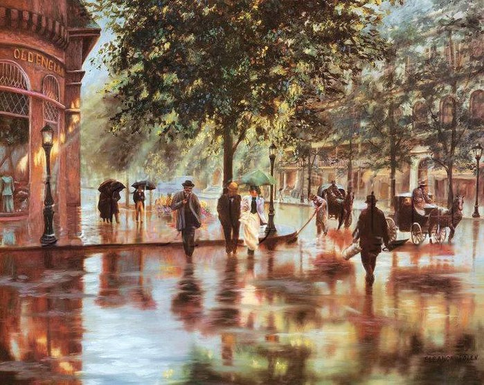 дождь в городе - картина - оригинал