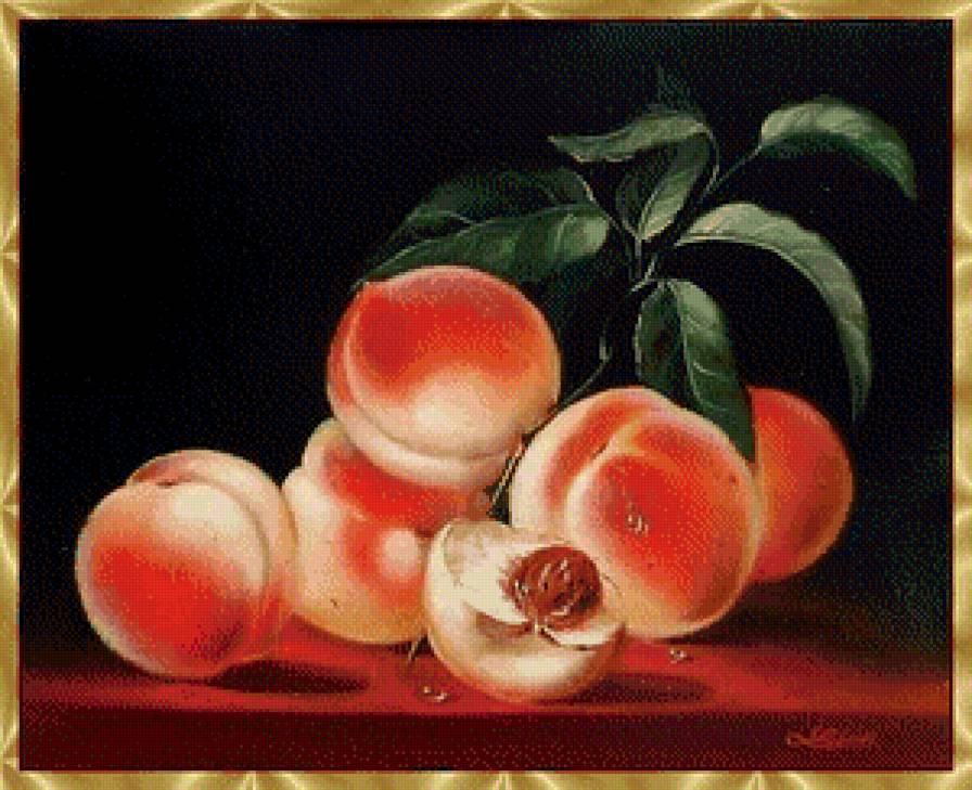 персики - картина натюрморт - предпросмотр