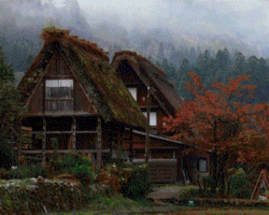 домик - деревья, осень, дом - предпросмотр