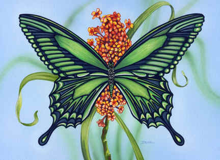 Серия "Бабочки" - бабочки, цветы - оригинал