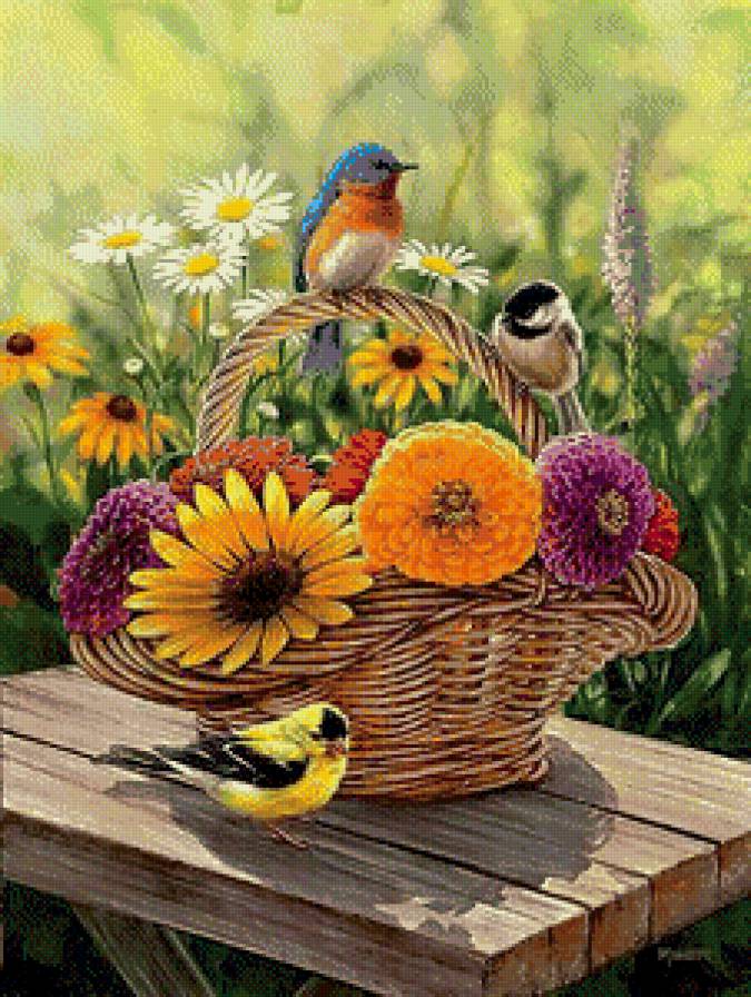 №576048 - птицы, цветы - предпросмотр