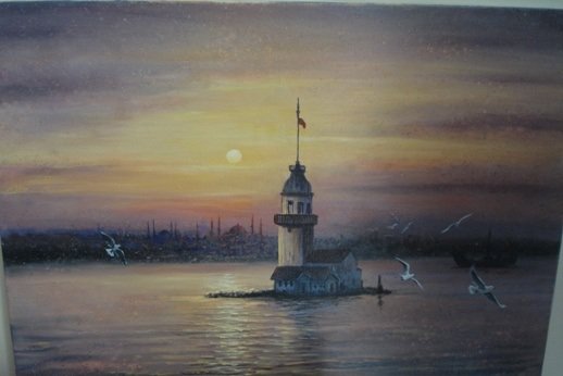 Kiz kulesi - башня, живопись, стамбул - оригинал