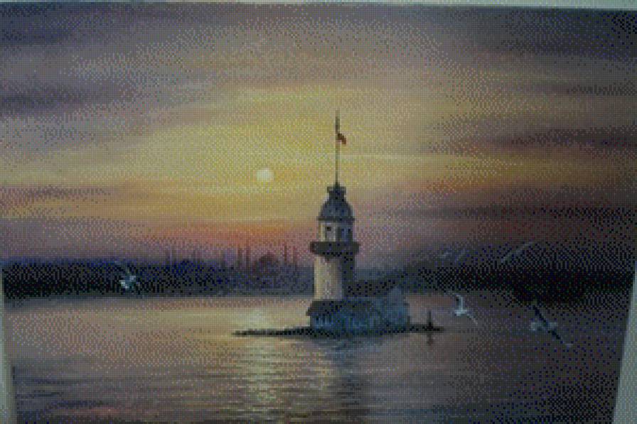 Kiz kulesi - стамбул, башня, живопись - предпросмотр