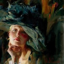 Схема вышивки «kobieta w kapeluszu»