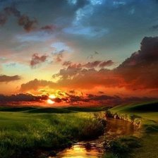 Схема вышивки «закат»