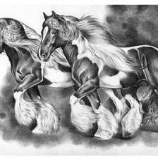 Оригинал схемы вышивки «Богатырские кони» (№576590)