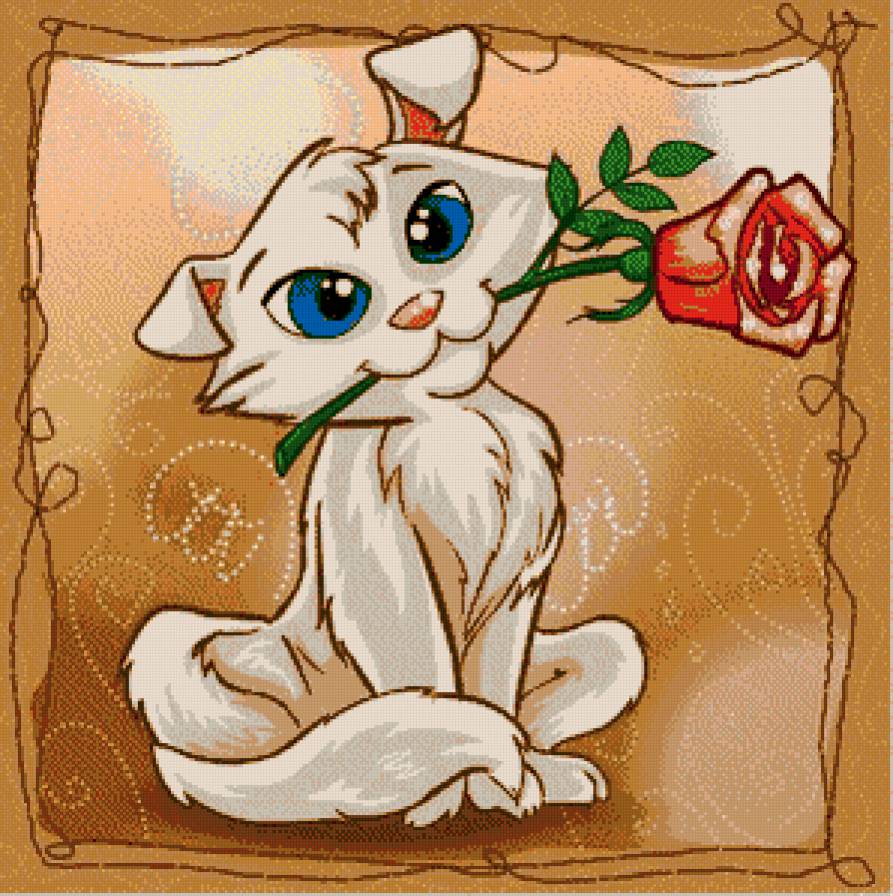 Поздравляю - роза, подарок, праздник, кот, цветок, 8 марта - предпросмотр