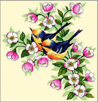 №576808 - птицы.цветы - оригинал