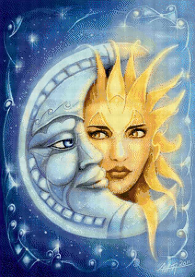 День-ночь - день, луна, ночь, солнце - предпросмотр