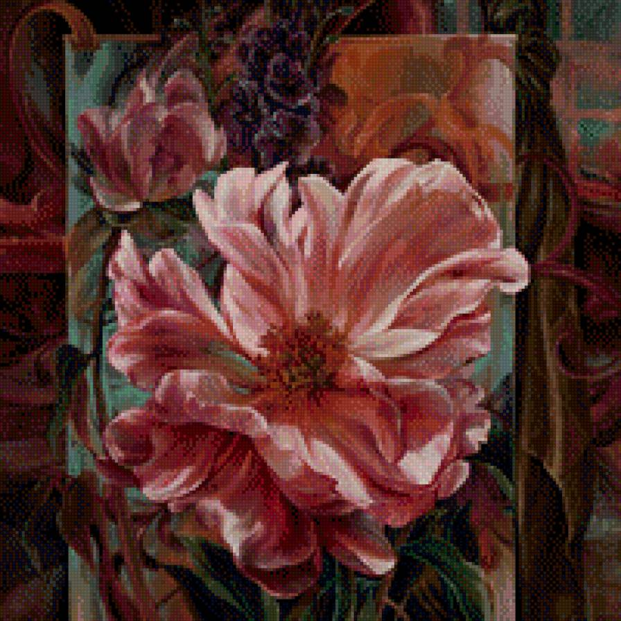 A Tapestry for Joanne - цветы, пион, розовый - предпросмотр