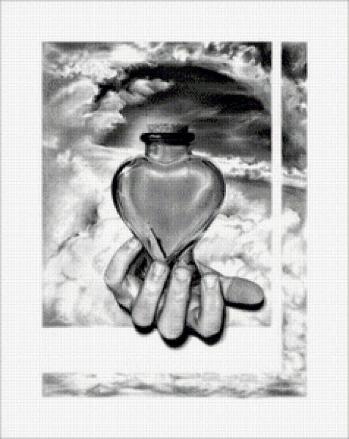 Элексир любви - дар, любовь, сердце, монохром - предпросмотр