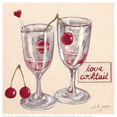 Коктейль любви - фужеры, любовь, коктейль, вишни - оригинал