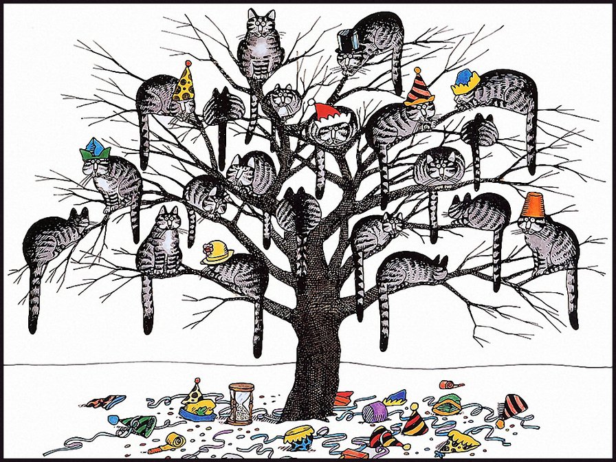 котики - кот, дерево - оригинал