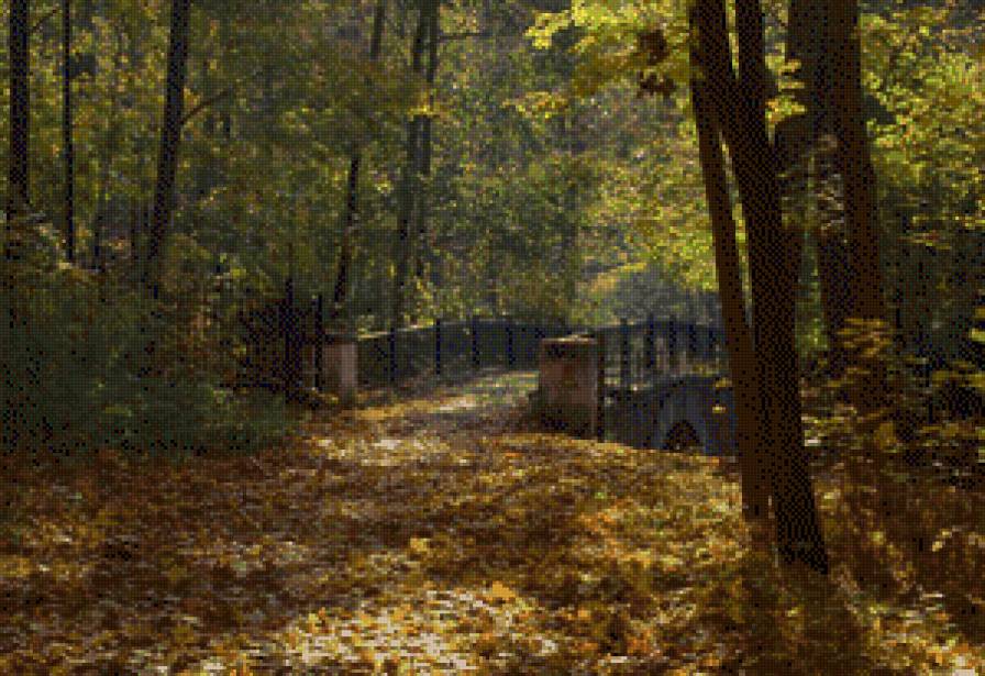 осень - мост, осень, лес - предпросмотр