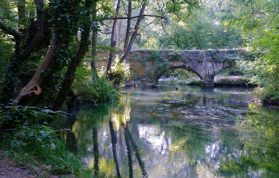 пейзаж - пейзаж, река, мост - оригинал