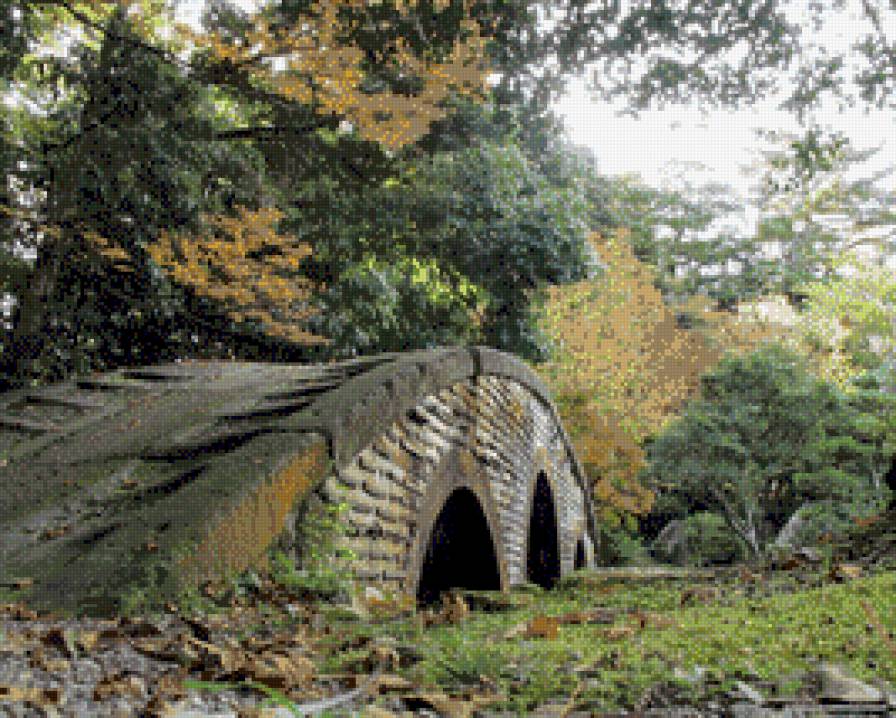 старый мост - природа, пейзаж, мост, лес - предпросмотр