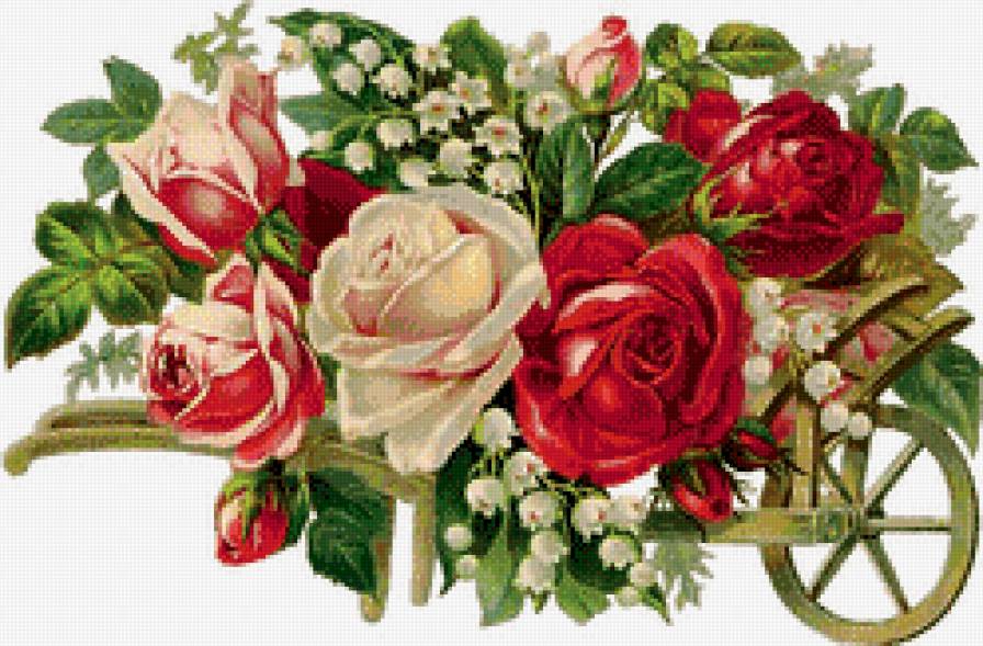 Цветочная тележка - предпросмотр