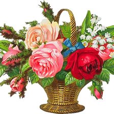 Цветы в корзине