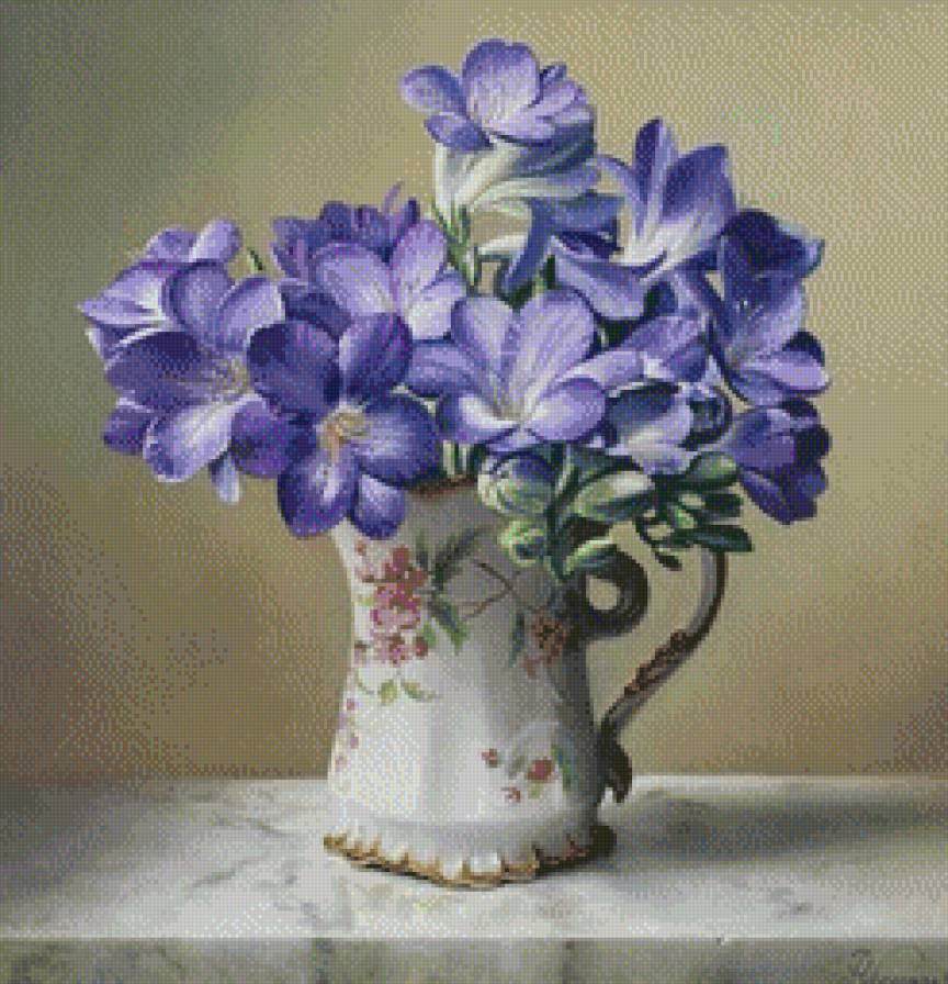 Цветы в чашке - предпросмотр