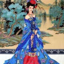 Схема вышивки «гейша»