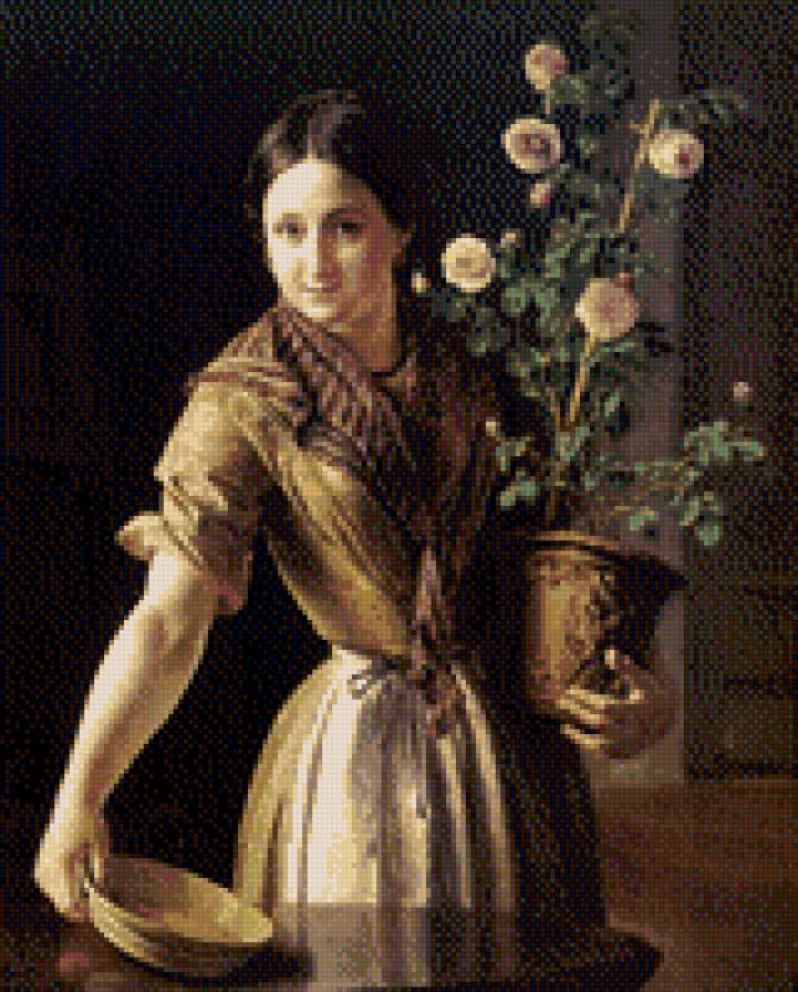 Тропинин - девушка, портрет, картина, художник - предпросмотр