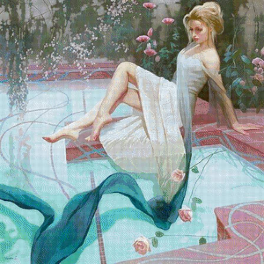 у басейна - девушка - предпросмотр