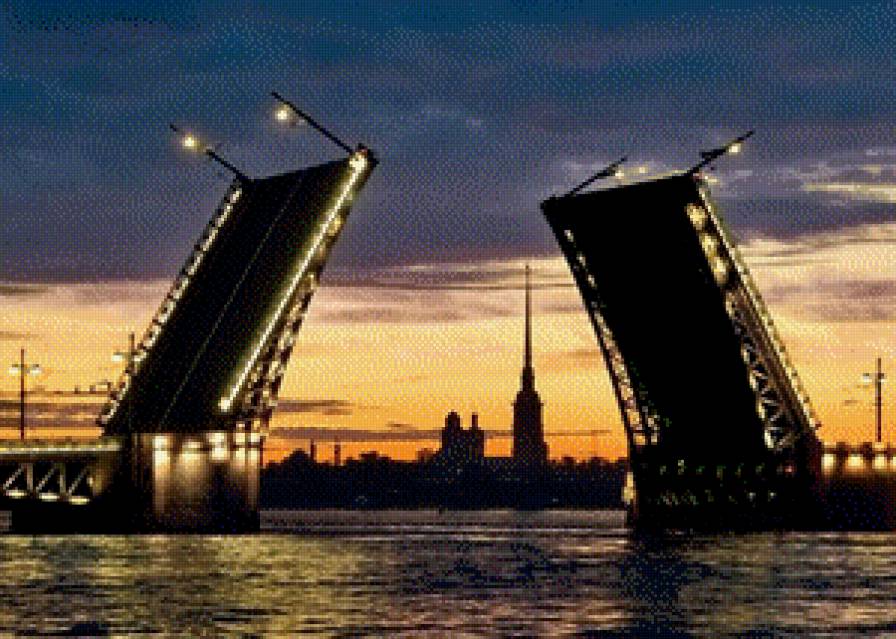 СПб. Разводной мост. - разводной мост, нева, города, река, питер - предпросмотр