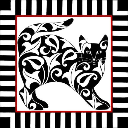 Подушка "Кошечка" - подушки, кошка, кошечка, подушка, кошки, цветы, узоры - оригинал