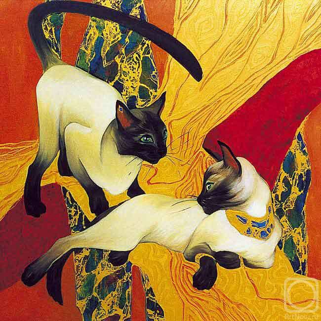 Кошки - живопись, животные - оригинал