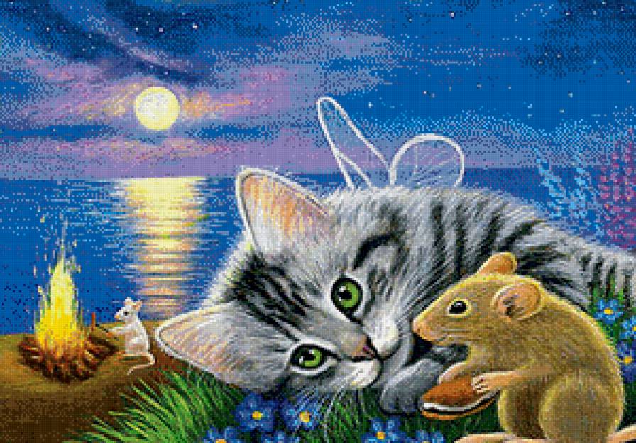 Кошки-мышки - мышки, кошки, животные - предпросмотр