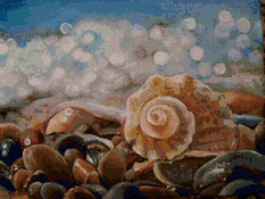 пляж - море, ракушки, пляж, пейзаж - предпросмотр