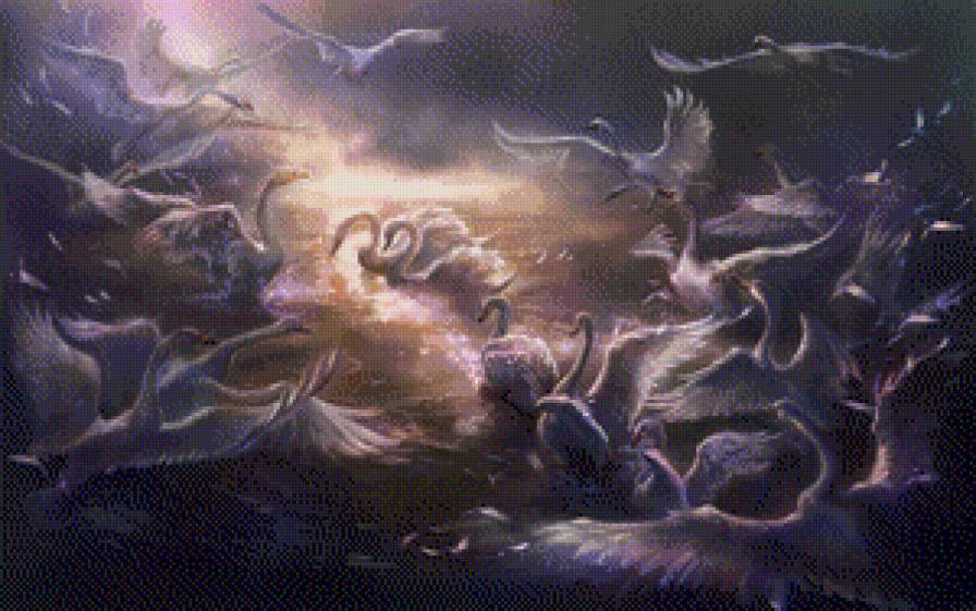 лебеди - лебеди, вода - предпросмотр