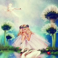 девочка и лебеди