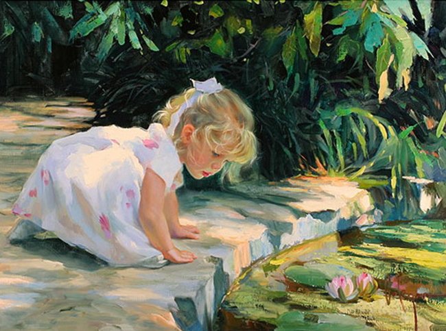 Девочка у пруда - оригинал
