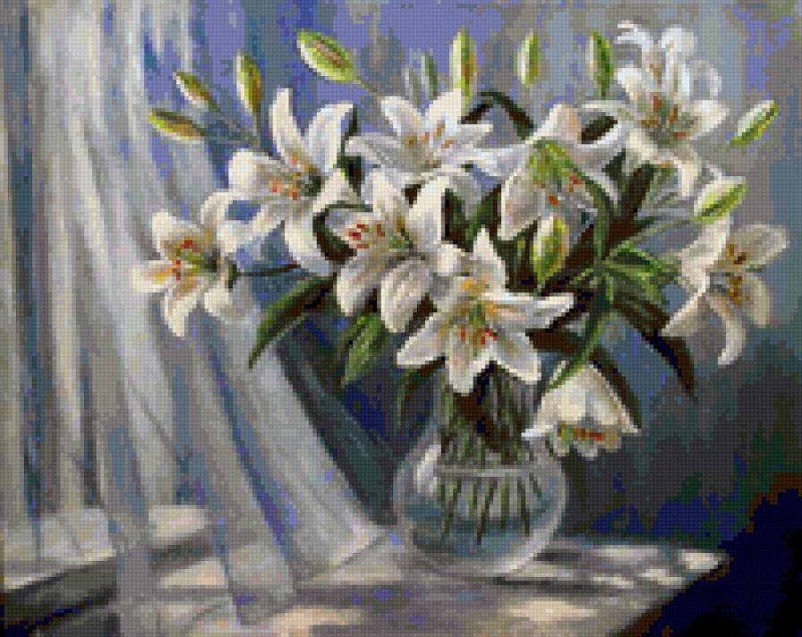 Букет - букет, ваза, цветы - оригинал