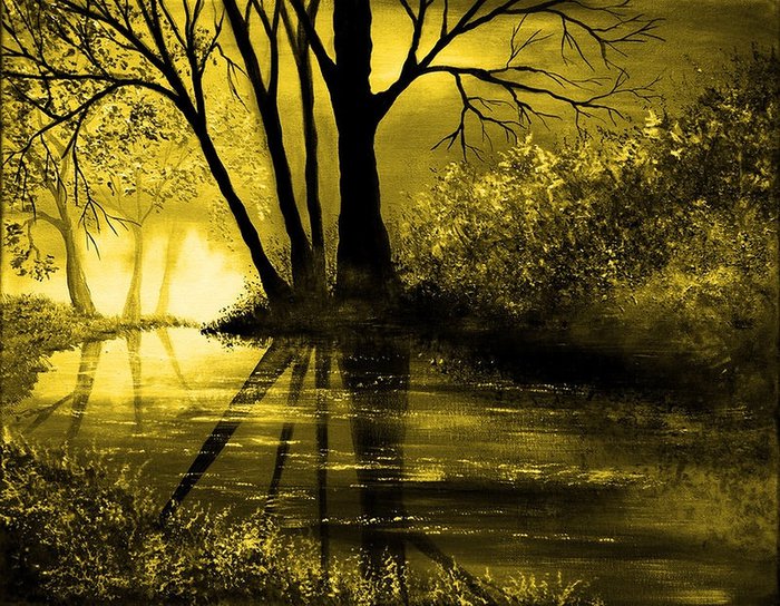 Волшебство художницы ANN MARIE BONE - деревья, пейзаж, лес - оригинал